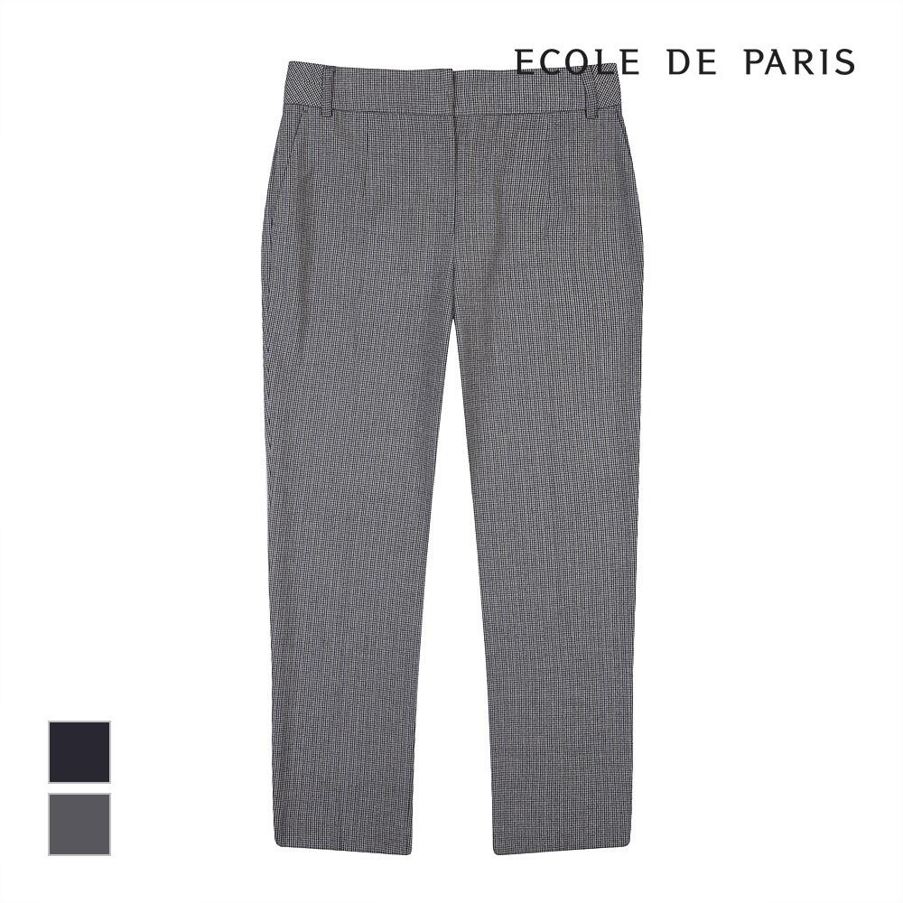 ECOLEDEPARIS Straight Fine Check Pattern Pants_Cb0Xwpa017Z
