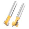 2pcs Yellow T Slot Cutter Router Bit for 38"" & 12"" Cutting Edge 14"" Shank