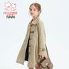 FLOOMY Girls' British Style Single-Breasted Trench Coat