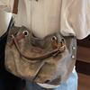 Vintage tote bag ladies commuter handbag lazy wind large capacity tooling bag student class bag