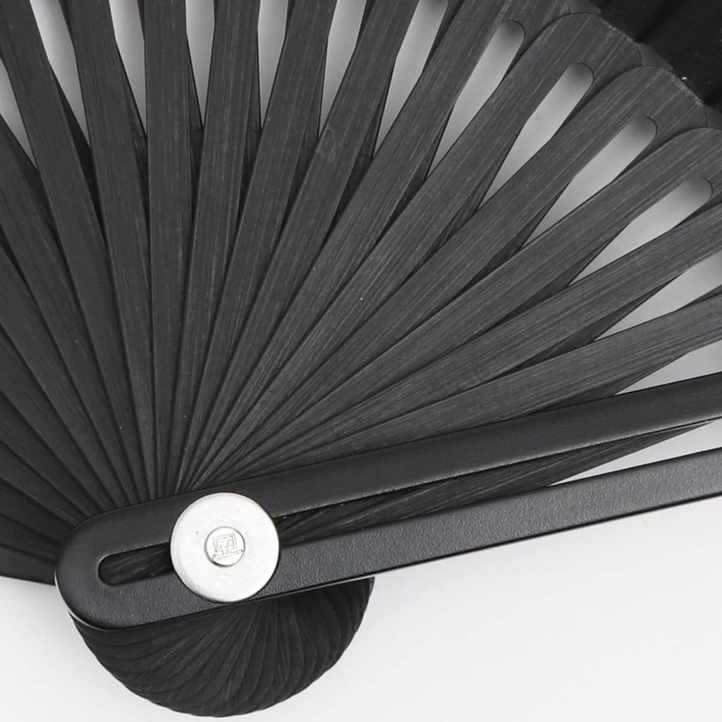 Asakusa Kimono Summer Folding Fan with Paper Tablet Fashionable Folding Craft Market Box, Design, Women's Gift, Fan, (Black)