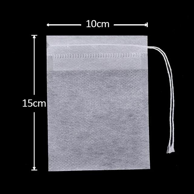 50/200PCS Disposable Teabag Non-woven Fabric Tea Filter Bags with Drawstring Seal Filter Bag for Coffee Spice Tea Kitchen Tools