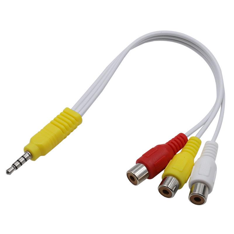 3.5mm To RCA Video Cable: One-to-Three AV Adapter for Skyworth/TCL Audio