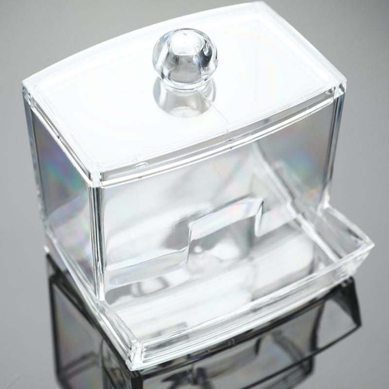 Acrylic Cotton Swabs Storage Holder Box Portable Transparent Makeup Cotton Pad