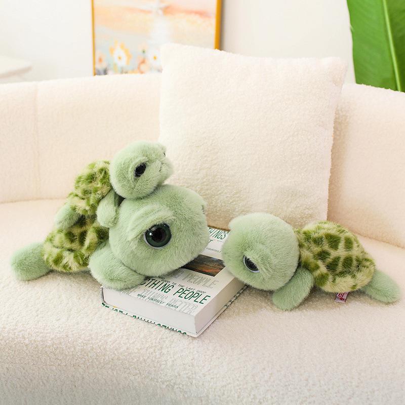 Cute Cute Big-Eyed Turtle Turtle Doll Plush Toy Green Turtle Doll Children'S Company Soothing Doll