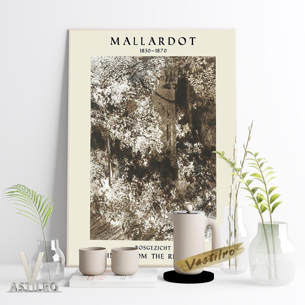 

Выставка Малардо Музей Ретро Плакат Черно-Белый Художественный Принт Холст Картина Bosgezicht Пейзаж Ретро