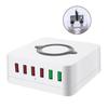 6-Port USB Qi Fast Wireless Charger Dual Quick Charge QC3.0 Charging Station