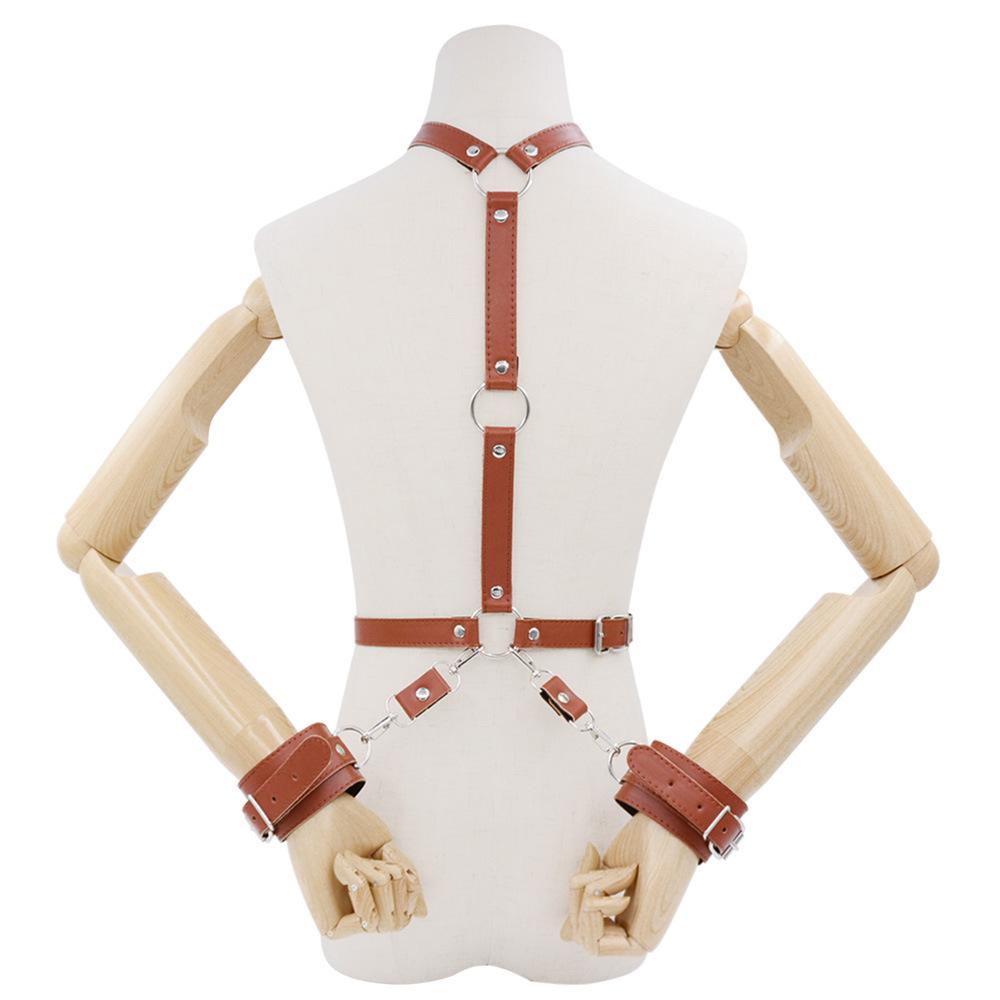 European and American SM Bondage and Discipline Clothing Sexy Adult Supplies Women's Leather Vest Sexy Party Clothing Nightclub Props