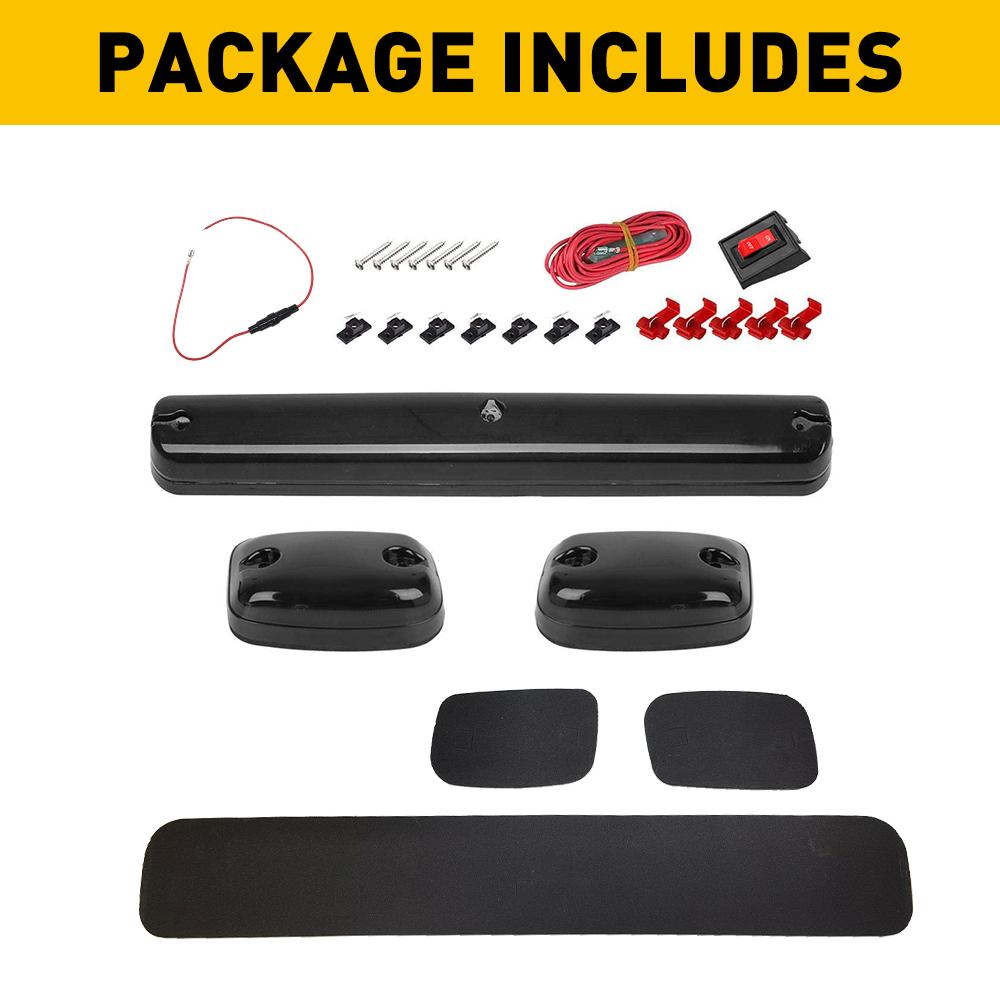 Silverado Sierra 2500HD 3500HD Chevy GMC 1500 2500 3500 2021 2020 2019 2018 2017 İçin 3 Adet Kehribar LED Kabin Tavan İşaret Lambası Montajı