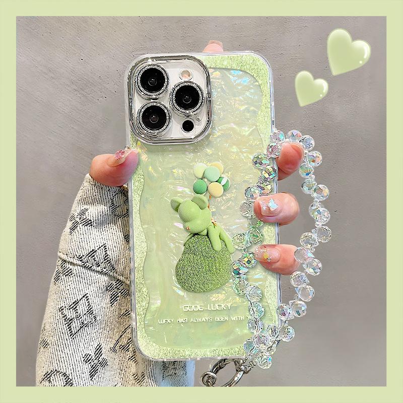 Balloon Violent Bear Bracelet Applicable To Apple 16promax Mobile Case 15 Shell Pattern 13 Huawei 14 All-inclusive Anti-fall