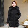 Export to Russia, middle-aged women's cotton clothes, medium and long detachment caps, thick cotton filling, suitable for low temperature autumn and