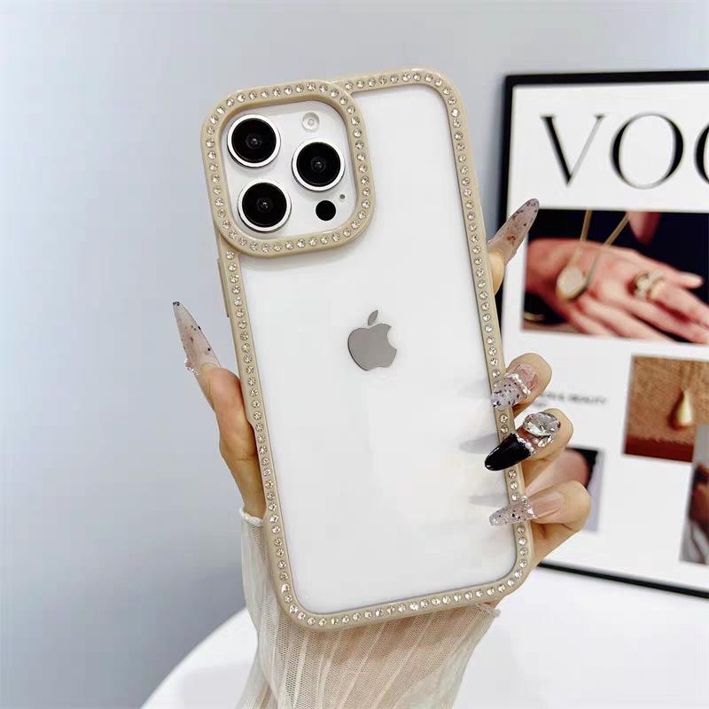 Diamond Shell Simple Ins Wind Suitable for Apple 16PROMAX Internet Celebrity Apple 15PRO All-inclusive Anti-drop Mobile Phone Case