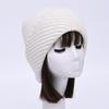 Oblique striped hat women's solid color rabbit velvet wool hat soft waxy casual versatile knitted hat warm autumn and winter fashion windproof