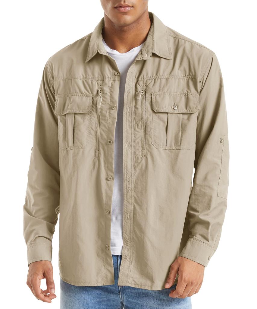 KEFITEVD Langarm Sommer Arbeit Übergrößen Freizeit Frühling Arbeit Airsoft Camping Größe M Herrenhemd, Schnelltrocknend, Hemd, Verfügbar, Hemd, Atmungsaktiv,