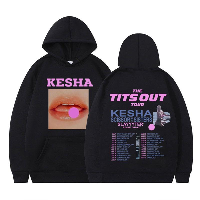 

Singer Kesha The Tits Out Tour 2025 Concert Merch Hoodie Men Women Vintage 90s Fashion Sweatshirt Comfort Hip-hop Pullovers Tops 3XL