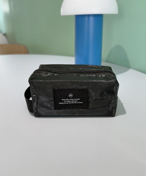 [OUA] Black Square Tyvek Water-Resistant Cosmetic Pouch (OUA240322F)
