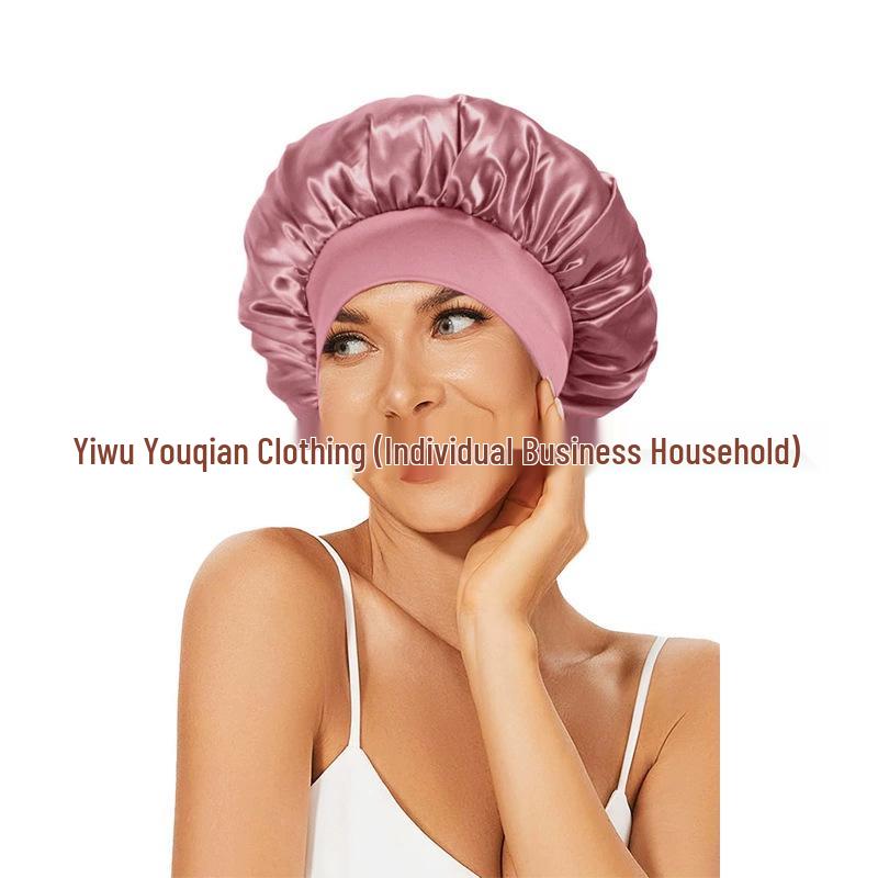 

Women s Wide Brim Satin Sleep Cap – High Elasticity Hair Care Beauty Hat Custom Color
