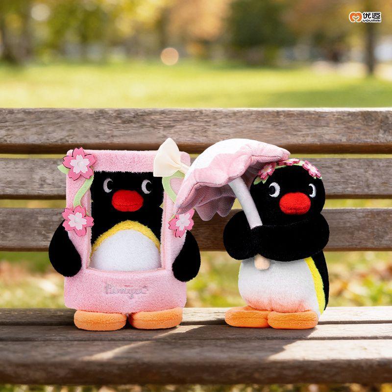 Young Users Daily Trendy Spring Decor Charm | Youmai Genuine Sakura‑Varied Series | Pingu Adorable Penguin Plush Toy Charm Gift