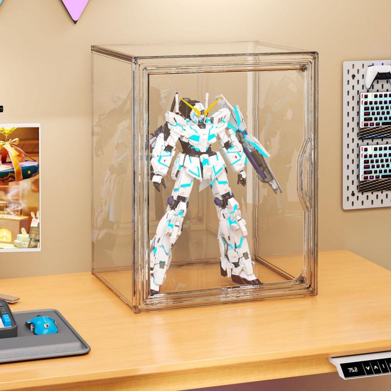 Pop Mart Transparent Acrylic Display Stand: Dustproof Magnetic Storage Box for Figures