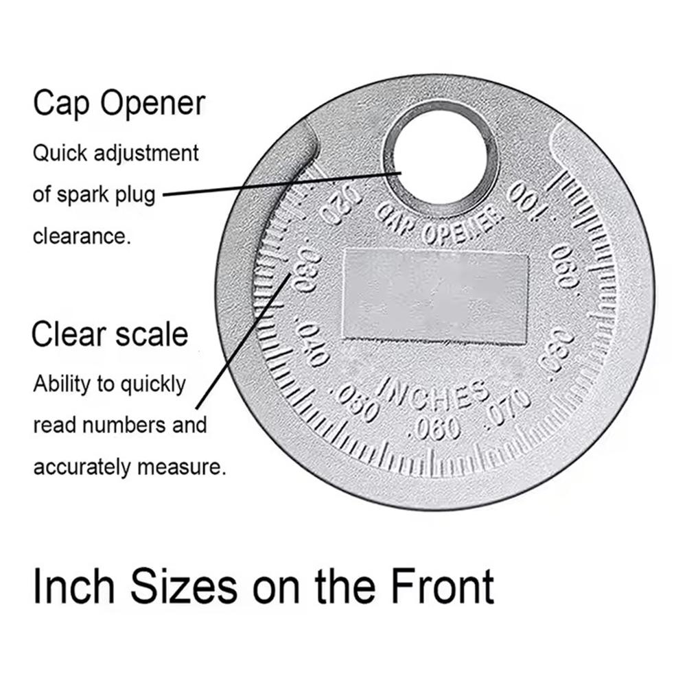 1pc Spark Plug Gap Gauge Measurement Tool 0.06-0.24cm/0.02-0.09in Range Coin-Type Spark Plug Gauge Gap Tool