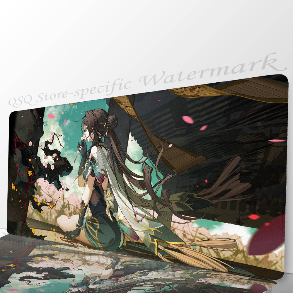 Ruan Mei Animated Game Honkai Star Rail Mousepad Mouse Mat Desk Mat With Pad Gaming Accessories Prime Gaming XXL Keyboard Pad