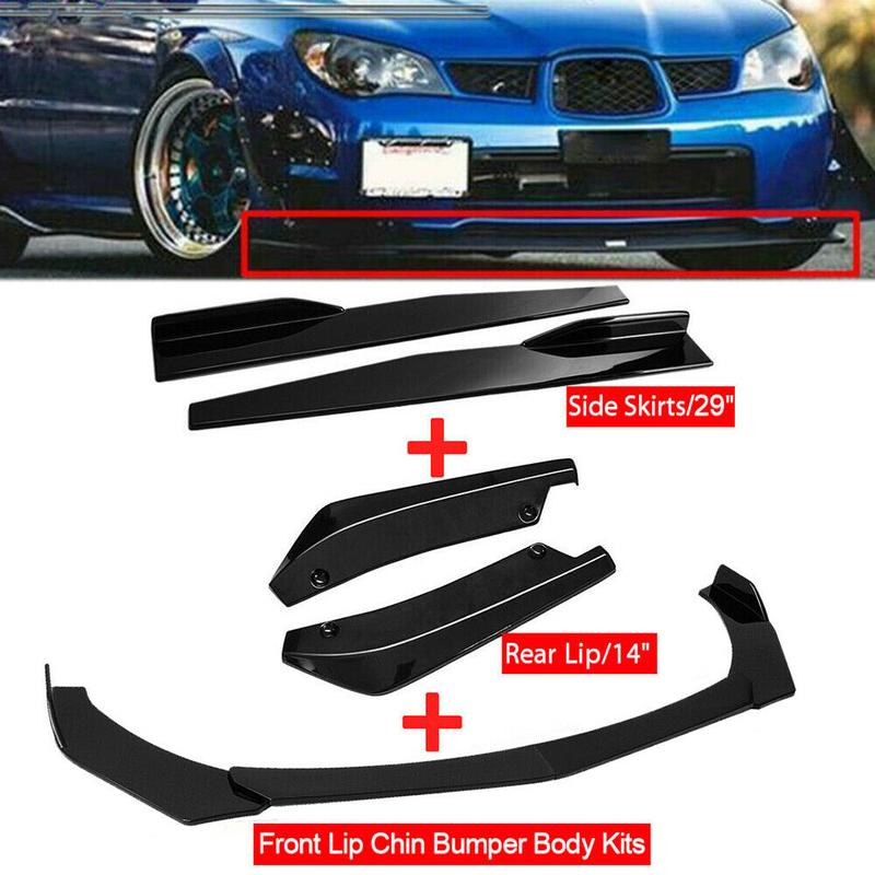 Universeller Auto Frontstoßstangen Splitter Lippe Spoiler Diffusor Karosseriekit Winglets Seitenschweller Verlängerung Schutz Schwarz Auto Zubehör