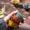 60ML Kiln Change Ceramic Teacup Temmoku Glaze Multicolor Porcelain Kung Fu Cups Pottery Japanese Master Cup Drinkware