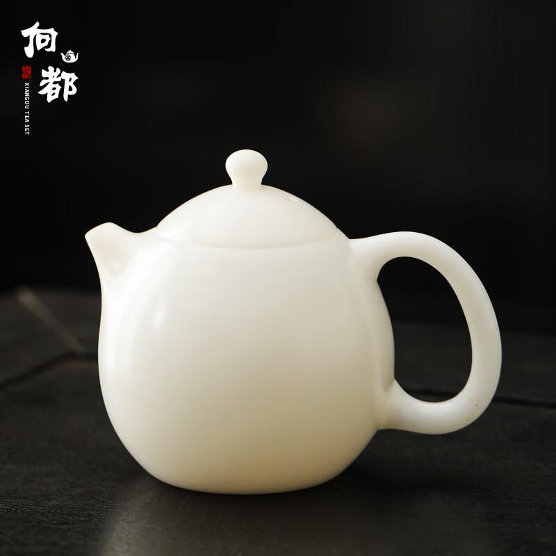 Hand-Painted Jade Porcelain Teapot
