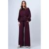 Womens 2026 Fall Casual 2-Piece Set Loose Hoodie Wide-Leg Pants With Drawstring Pure Color Streetwear Outfit