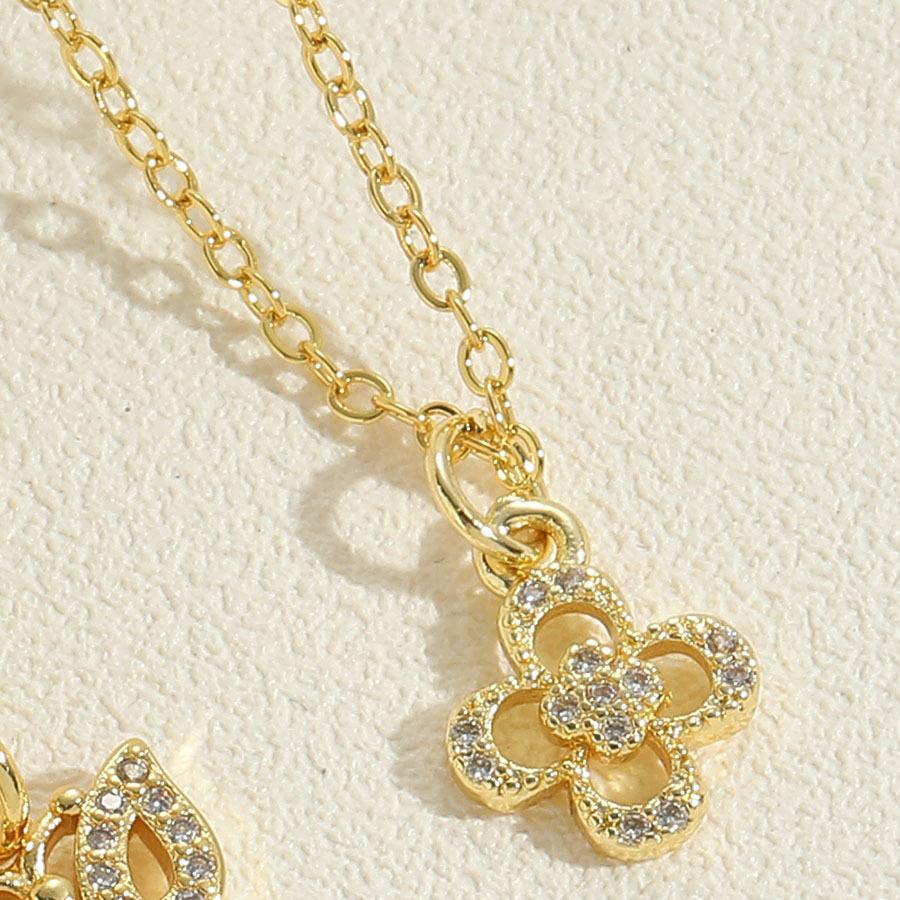 2025 New Fashion Women Temperament Zircon Inlaid Butterfly Flower Umbrella Oil Drip Lock Pendant Clavicle Chain Necklace Jewelry