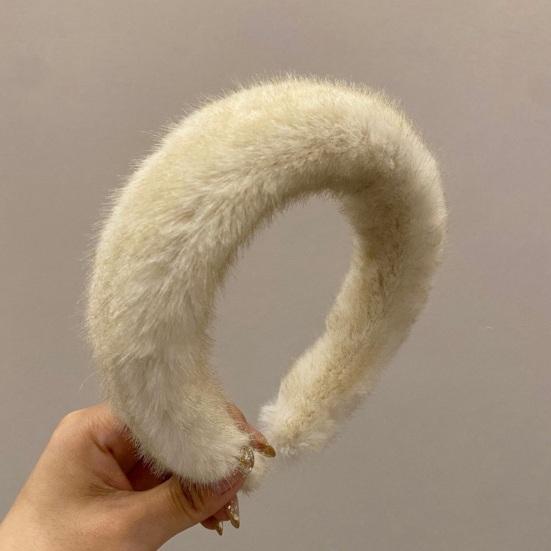 Women Hairband Elegant Plush Headband Lady Sponge Headwear Fashionable Hair Accessory for Autumn Winter