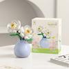 Building Block Pot Plant Bouquet of Flowers, Roses, Lily Building Blocks, Toys with Flower Pots, Cute Living Room Ornaments Gift