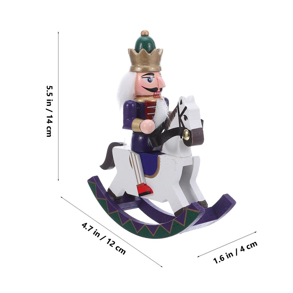 Nutcracker Decor Wooden Nutcracker Figurine On Rocking Horse Christmas Decor For Holiday Table Centerpieces Xmas Tree Ornament
