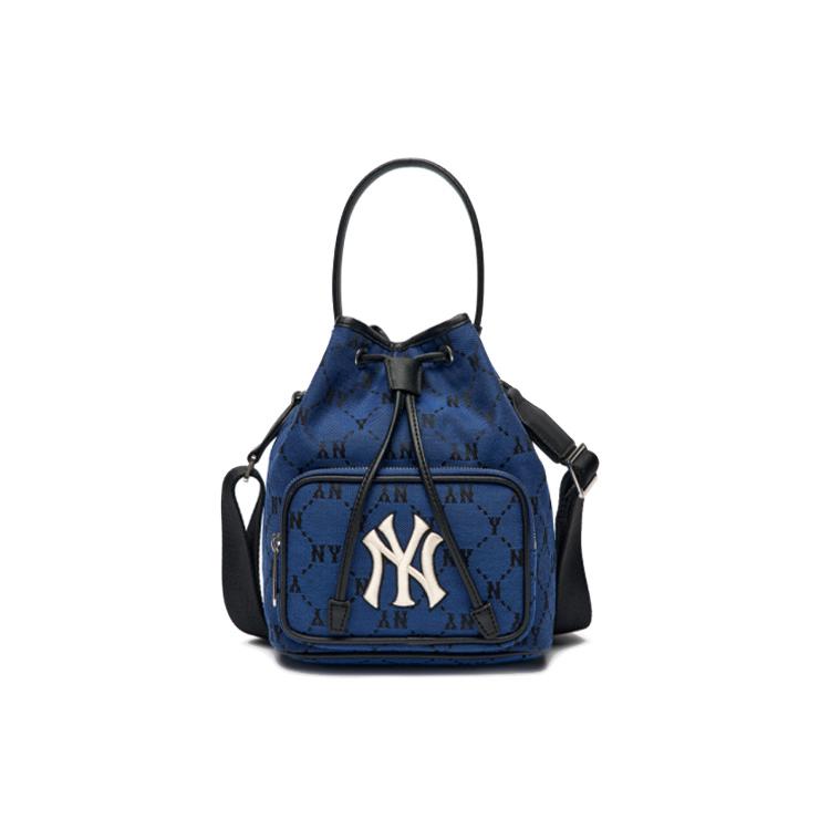 New MLB Monogram Collection Polyester Bucket Bag, Handbag, Crossbody Bag Regular Unisex Blue 3ABMS011N-50BLD