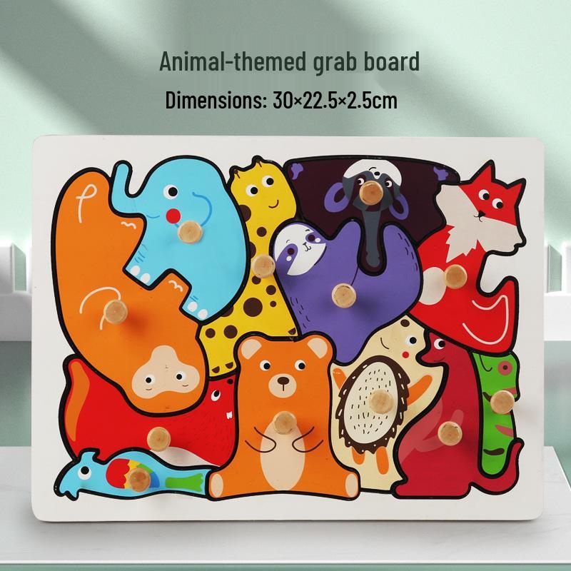 Wooden Animal, Transport & Fruit Educational Puzzle Board for Kids