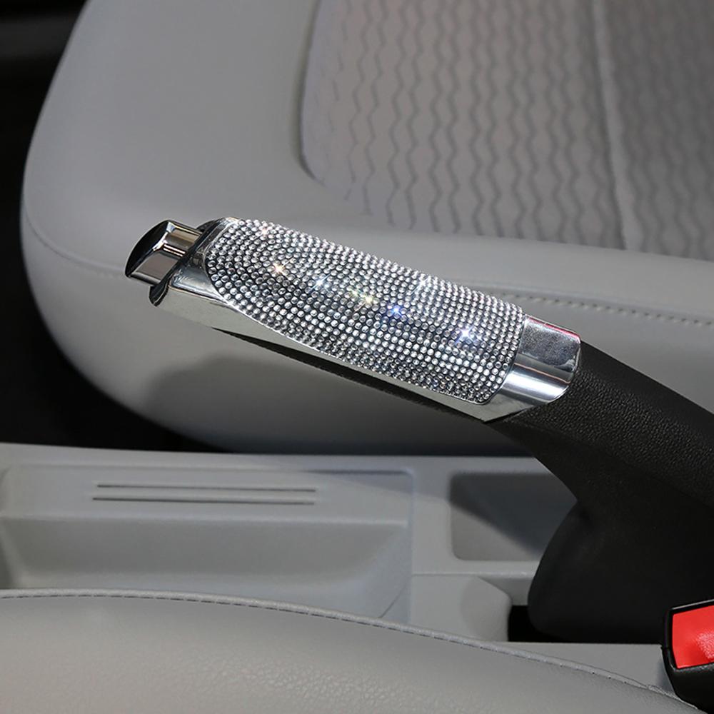 New Luxury Bling Car Gears Handbrake Cover Car Decoration Car Styling Diamond Pink Car Assessoires Interior for Women Girls