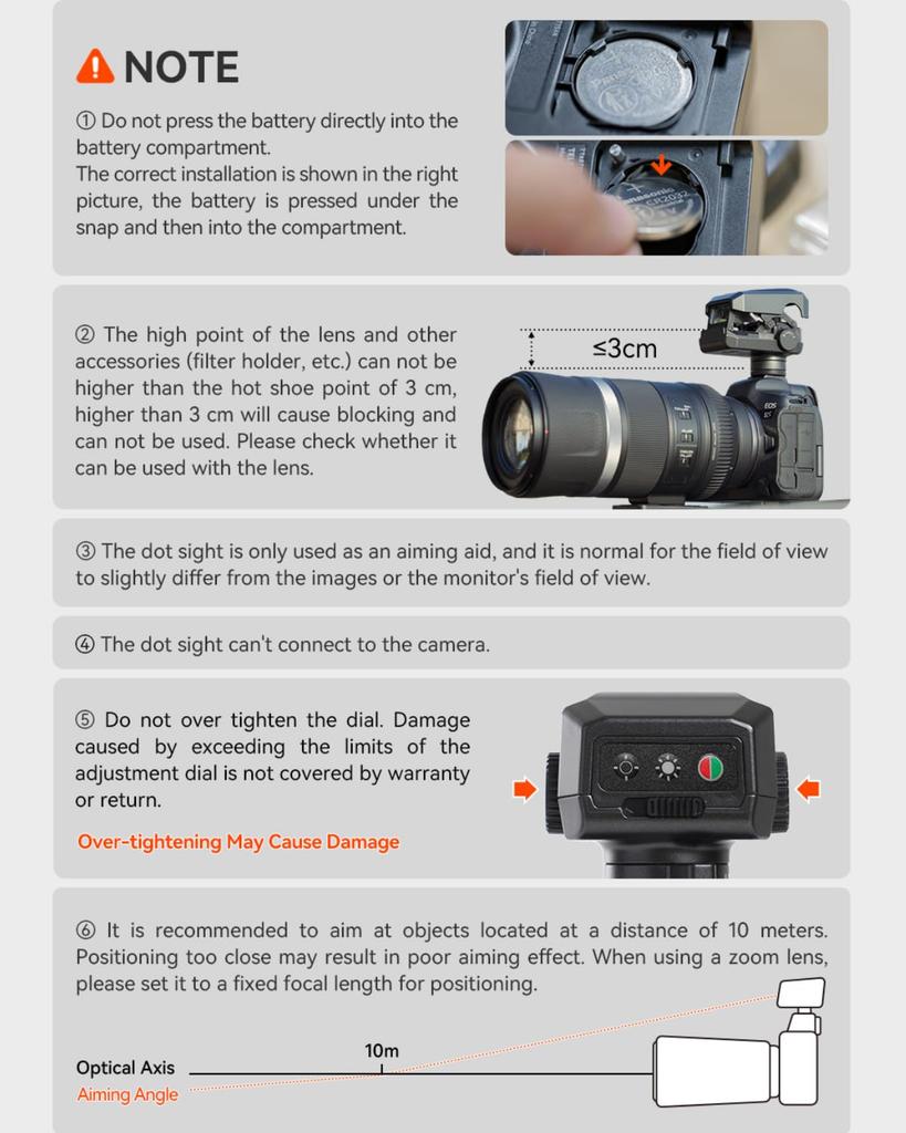 TTArtisan Dot Sight Telephoto Photography Cold Shoe Locking 5 Brightness Auto Sleep Compatible with and Canon Cameras Accessory, Mount, Design,