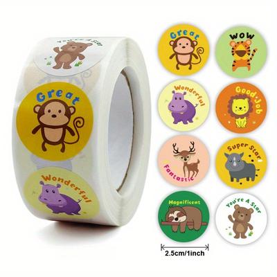 500/1000pc Stickers for Children Kids Rolling Animal Roll Stickers Small Cute Toy Game Sticker DIY Gift Sealing Label Decoration