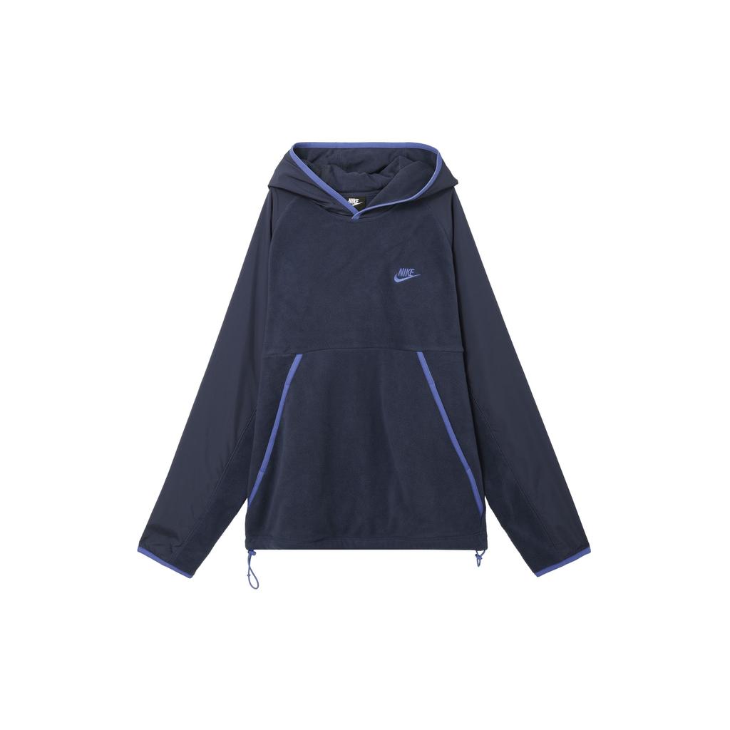 Nike Solid Color Pullover Fleece Hoodie Men Tops Navy-Blue CU4364-410