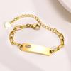 Engravable Name ID Bar Bracelet for Little Boy Girl, Stainless Steel Paperclip Chain Link , Personalized Birthday Gift