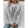 Heart 3d Print Pullover Sweatshirt Casual Long Sleeve Crew Neck Sweatshirt Spring & Fall Women's Clothing