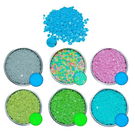 Glow-in-the-Dark Garden Stones Colorful Decorative Aquarium Pebbles Fish Tank Rocks 0.8-1.1cm Luminous Pebbles for Outdoor Walkway Aquarium Landscape