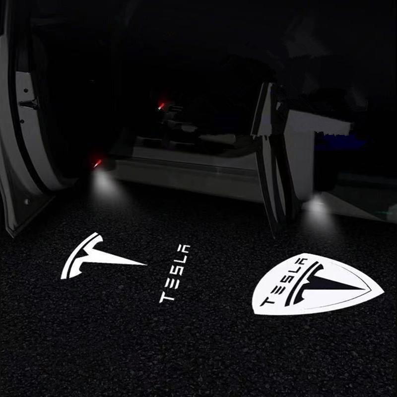 2PCS Car Door HD LED Lamp Projector Courtesy Welcome Light For Tesla Model 3 S X highland Model Y 2025