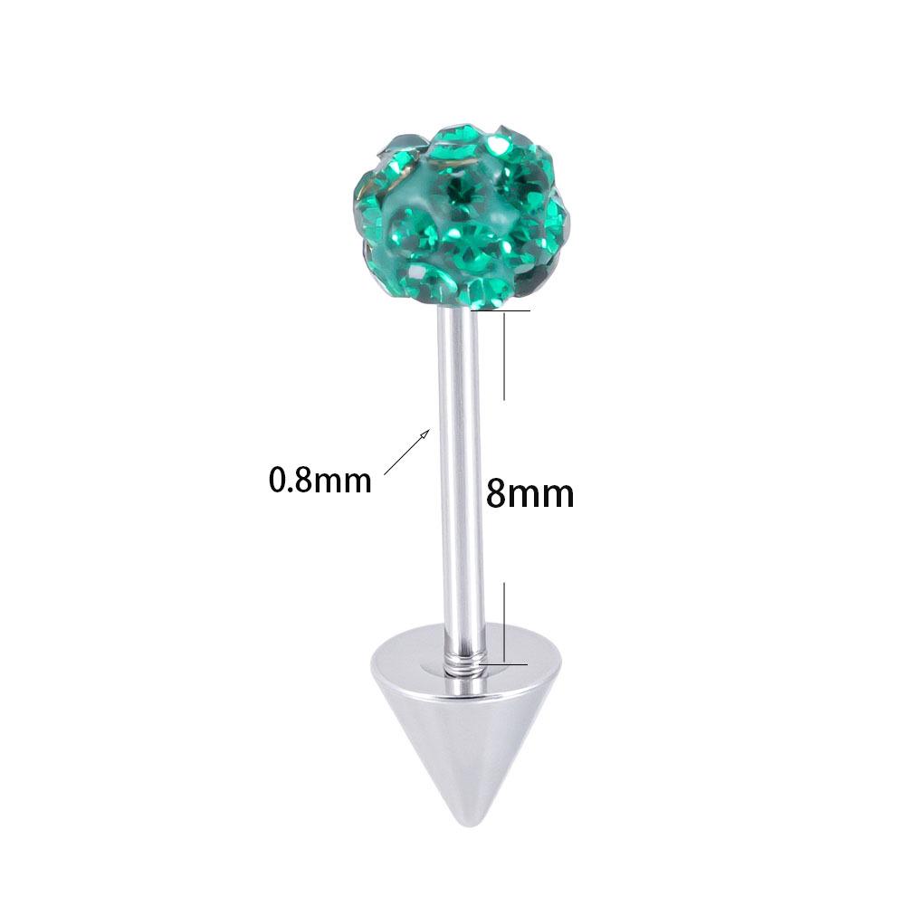 Double-Headed Titanium Steel Ear Spike Cartilage Stud for Upper Helix Piercing