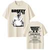 Vintage Washed Chris Brown Breezy Bowl XX Tour 2025 R&B Pop Graphic T-shirt Men Women Printed Tee Summer Casual Fashion Clothing Tops Streetwear