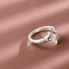 Adjustable Open Ring Women Men Sterling Fish Tail Design Vintage Retro Artisan Style Jewelry Gift