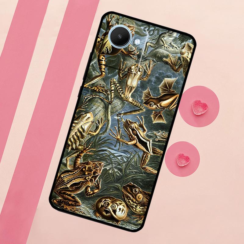 Vintage Retro Frog Mushrooms For Realme 15 10 11 12 13 14 Pro Plus C65 C67 C75 C63 C61 C55 C51 C53 C35 GT6 GT7 Pro Case