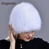 Winter Fur Hats for Women Natural Arctic Fox Fur Warm Thick Knitted Fashionable Stylish Girls Outdoor Snow Skull Beanie Hat