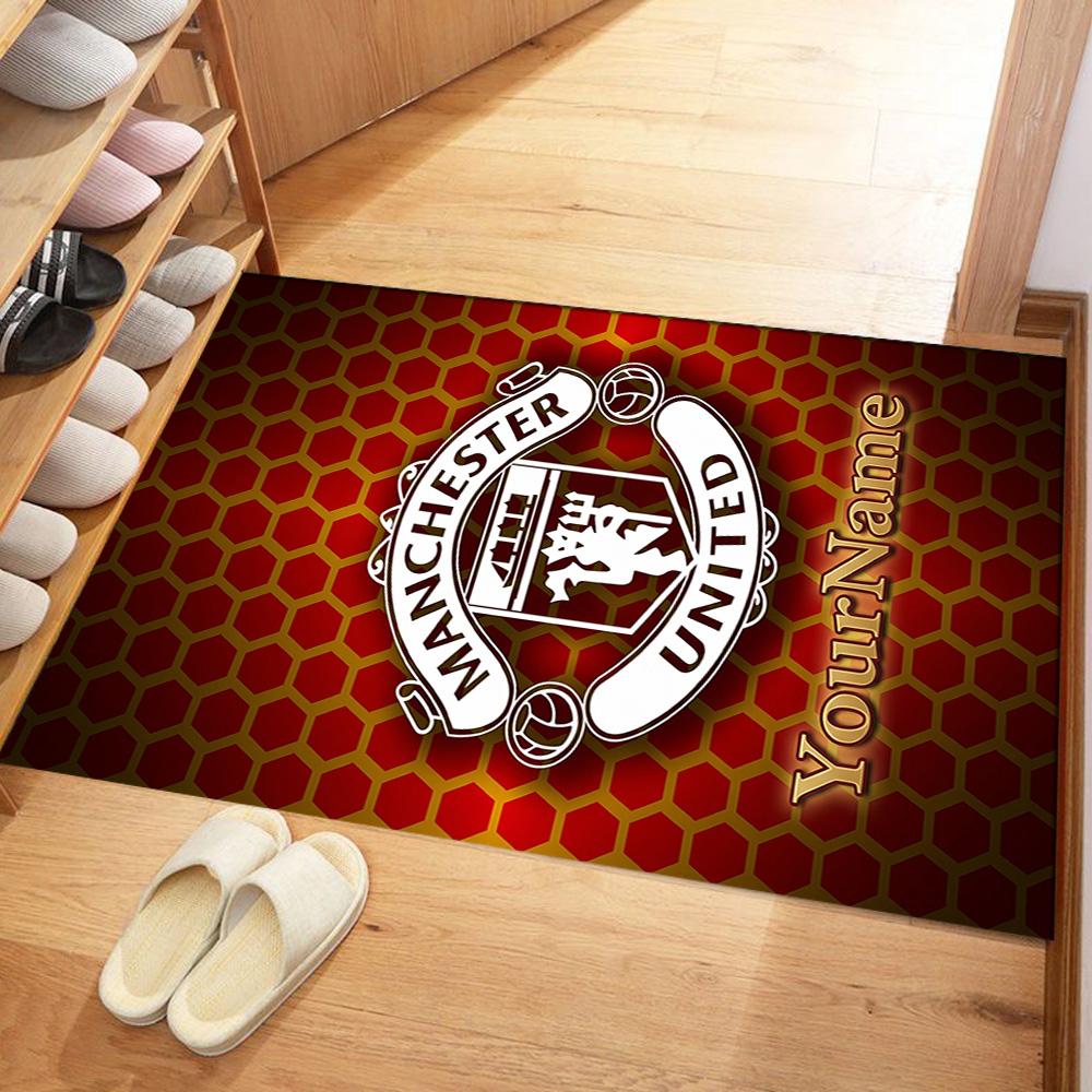 Manchester Customizable Name Carpet Design for Playrooms Kitchen Bedrooms Outdoor Antislip Carpet Anime Office Decor Perfect Gift for Friends & Family