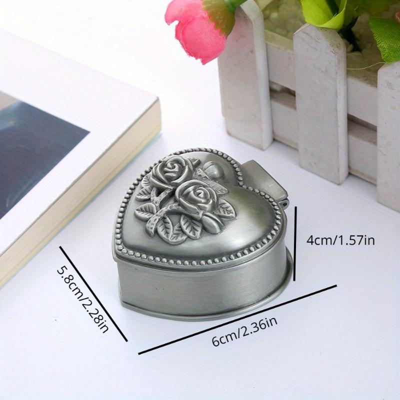 Kleine Retro-Schmuckschatulle aus Metall, Vintage-Stil, geschnitzt, Heimdekoration, Schmuckkästchen, Ring, Armband, Anhänger, Aufbewahrung, Perlen-Organizer